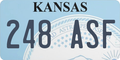 KS license plate 248ASF