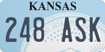 KS license plate 248ASK