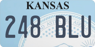 KS license plate 248BLU