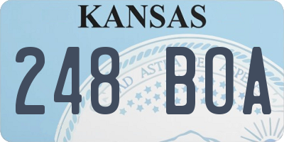 KS license plate 248BOA