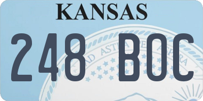 KS license plate 248BOC