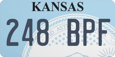 KS license plate 248BPF