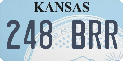 KS license plate 248BRR