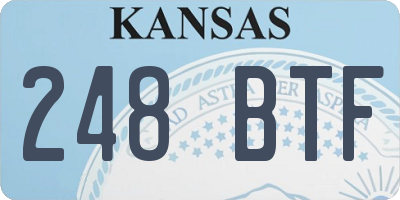 KS license plate 248BTF