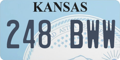 KS license plate 248BWW