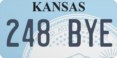 KS license plate 248BYE