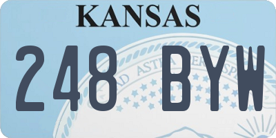 KS license plate 248BYW