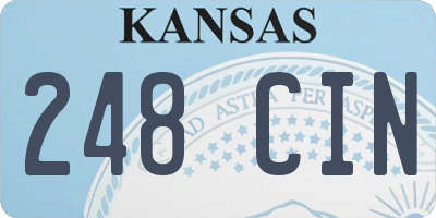 KS license plate 248CIN