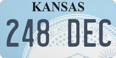KS license plate 248DEC