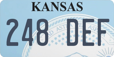 KS license plate 248DEF