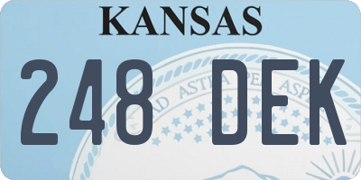 KS license plate 248DEK