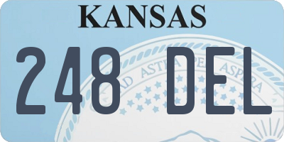 KS license plate 248DEL
