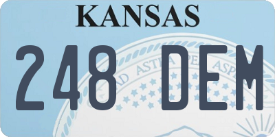 KS license plate 248DEM