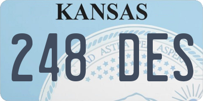 KS license plate 248DES