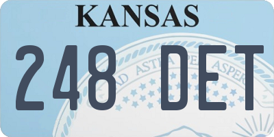 KS license plate 248DET