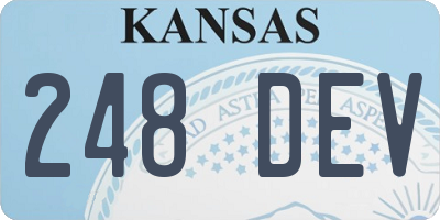KS license plate 248DEV