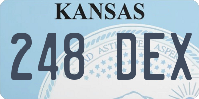 KS license plate 248DEX