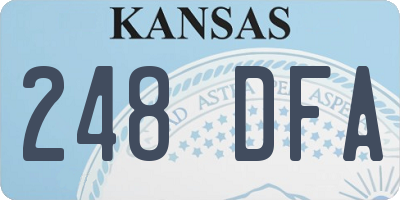 KS license plate 248DFA