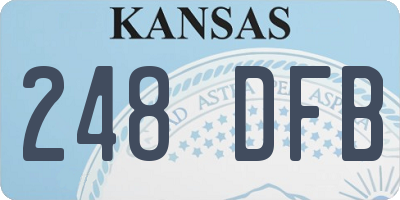 KS license plate 248DFB
