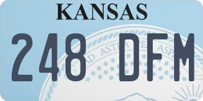 KS license plate 248DFM