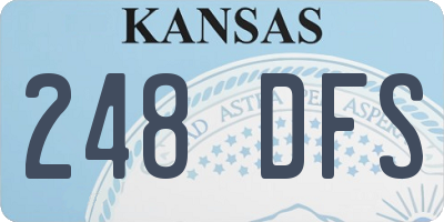 KS license plate 248DFS