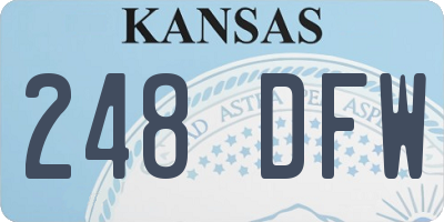 KS license plate 248DFW