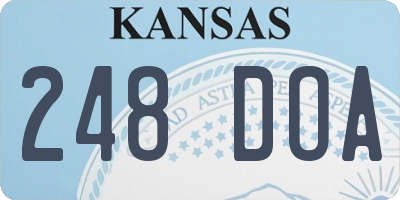 KS license plate 248DOA