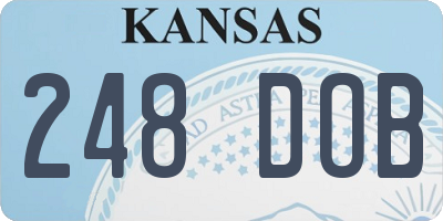 KS license plate 248DOB