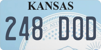 KS license plate 248DOD