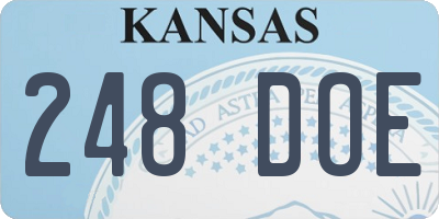 KS license plate 248DOE