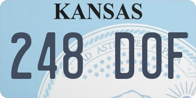KS license plate 248DOF
