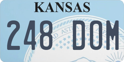 KS license plate 248DOM