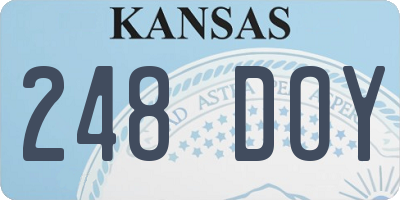 KS license plate 248DOY