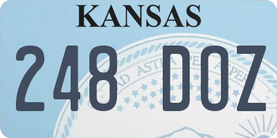 KS license plate 248DOZ