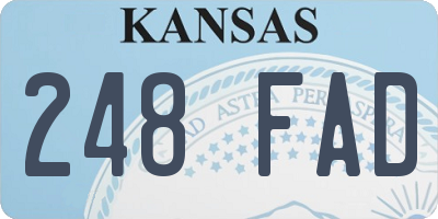 KS license plate 248FAD
