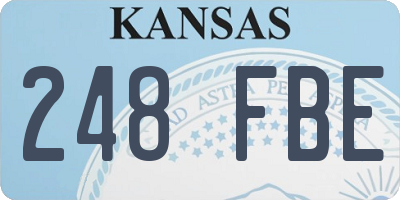 KS license plate 248FBE