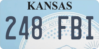 KS license plate 248FBI