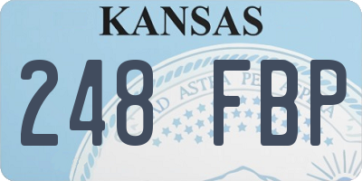 KS license plate 248FBP