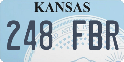 KS license plate 248FBR