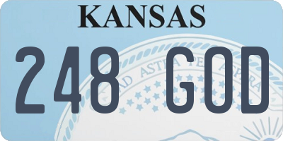 KS license plate 248GOD