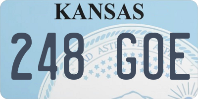 KS license plate 248GOE
