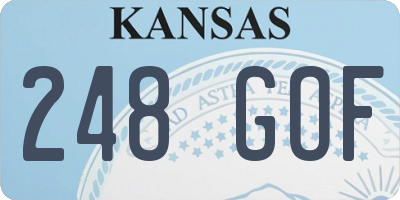 KS license plate 248GOF