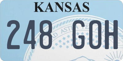 KS license plate 248GOH