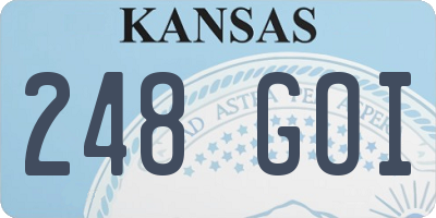 KS license plate 248GOI