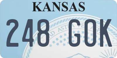 KS license plate 248GOK
