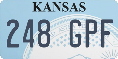 KS license plate 248GPF