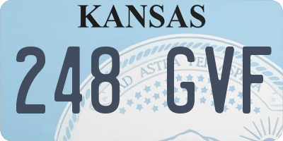 KS license plate 248GVF