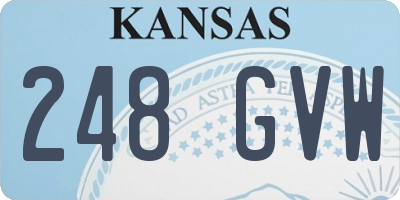 KS license plate 248GVW