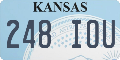 KS license plate 248IOU