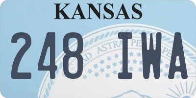 KS license plate 248IWA